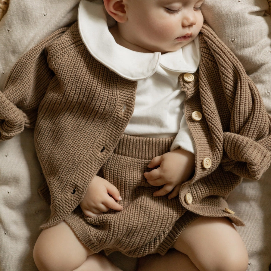 Annie & Charles gebreide kleding set brown