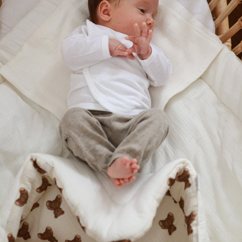 Babyly mousseline wikkeldeken teddyberen