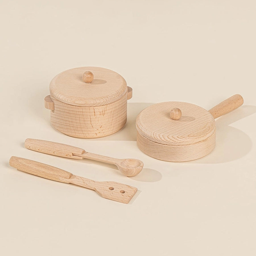 Coco Village houten pannen set met spatel en lepel