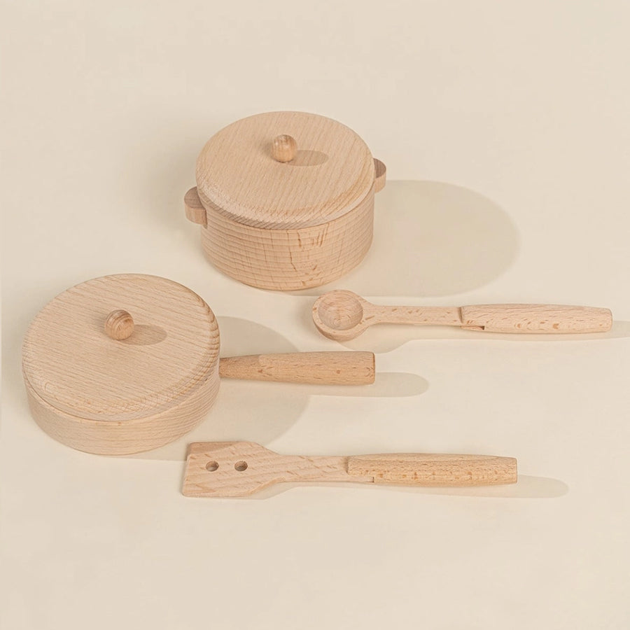 Coco Village houten pannen set met spatel en lepel