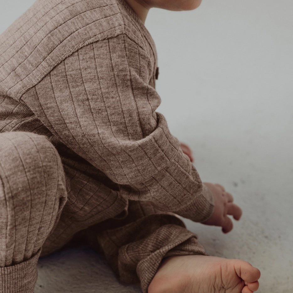 Finch & Fable boxpakje wol ribbelstof soft brown