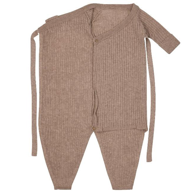 Moalie merinowol sleepsuit camel