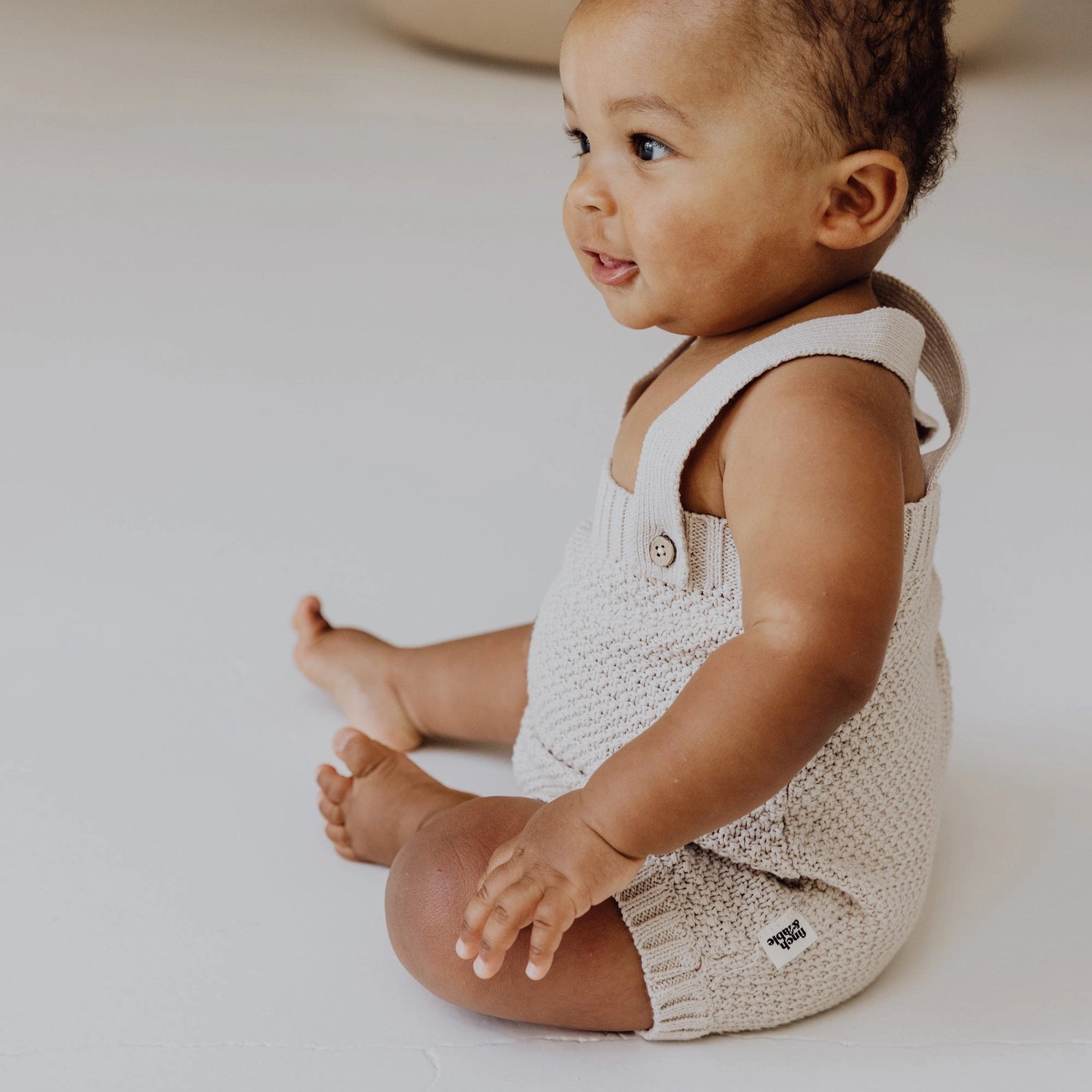 Finch & Fable gebreide salopette beige bruin