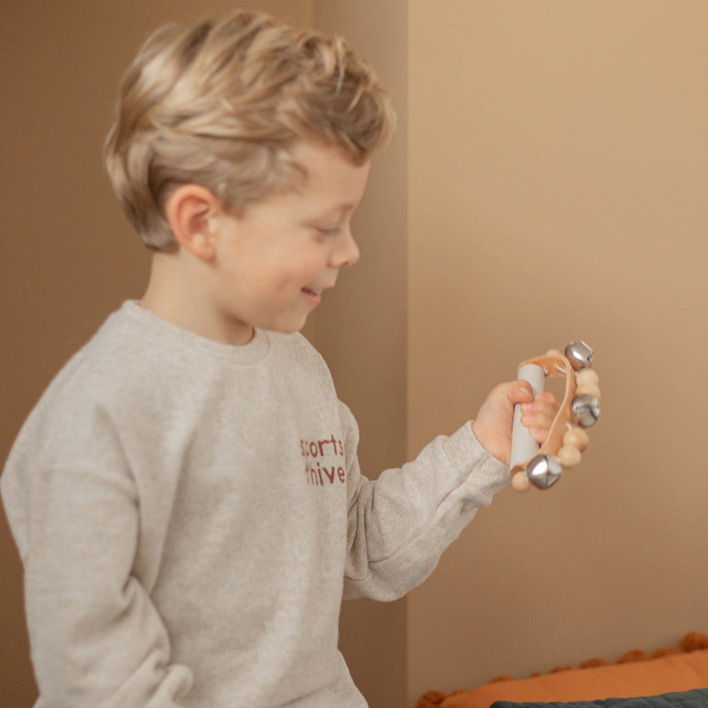 Label Label houten muziek rammelaar nougat