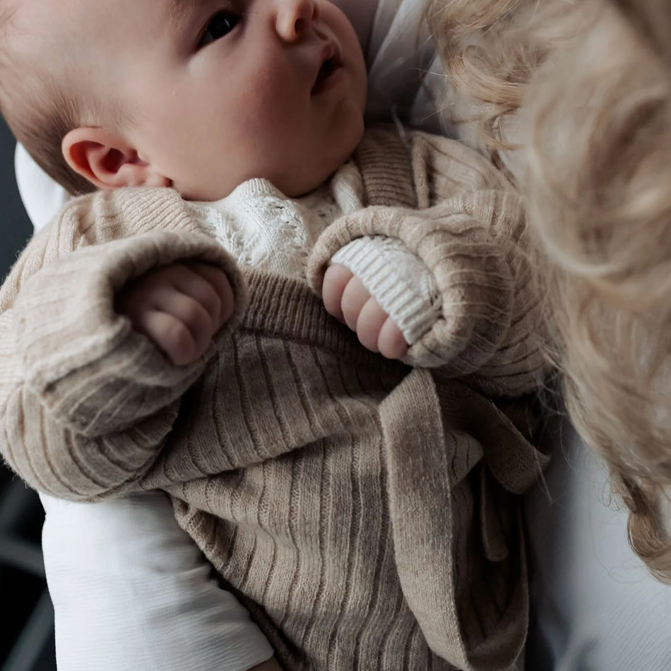 Moalie merinowol sleepsuit beige