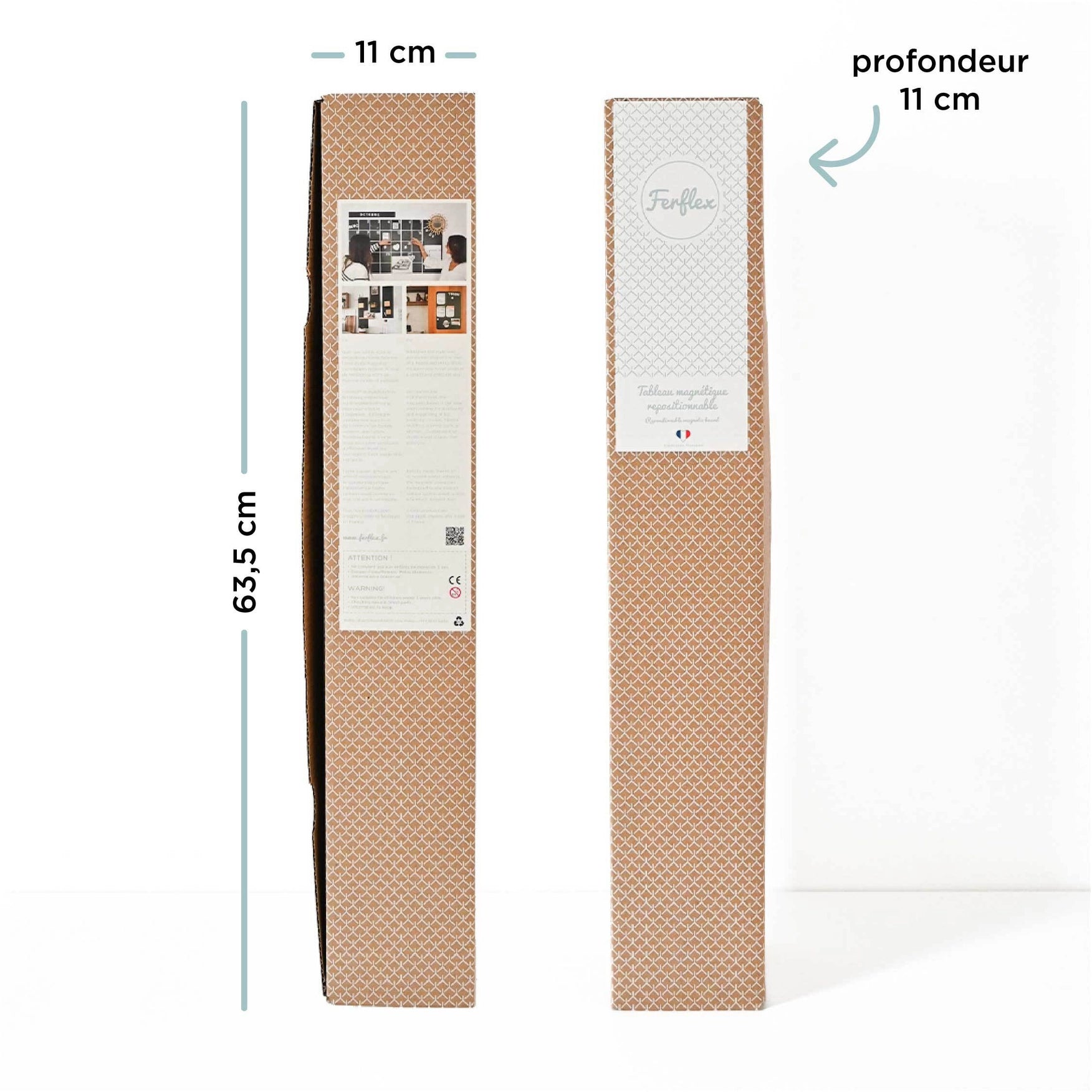 Ferflex magnetische muursticker rechthoek 58x38 cm grijs/beige