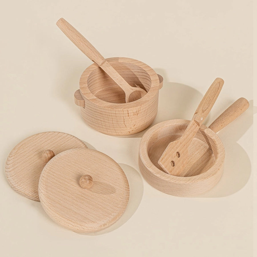 Coco Village houten pannen set met spatel en lepel
