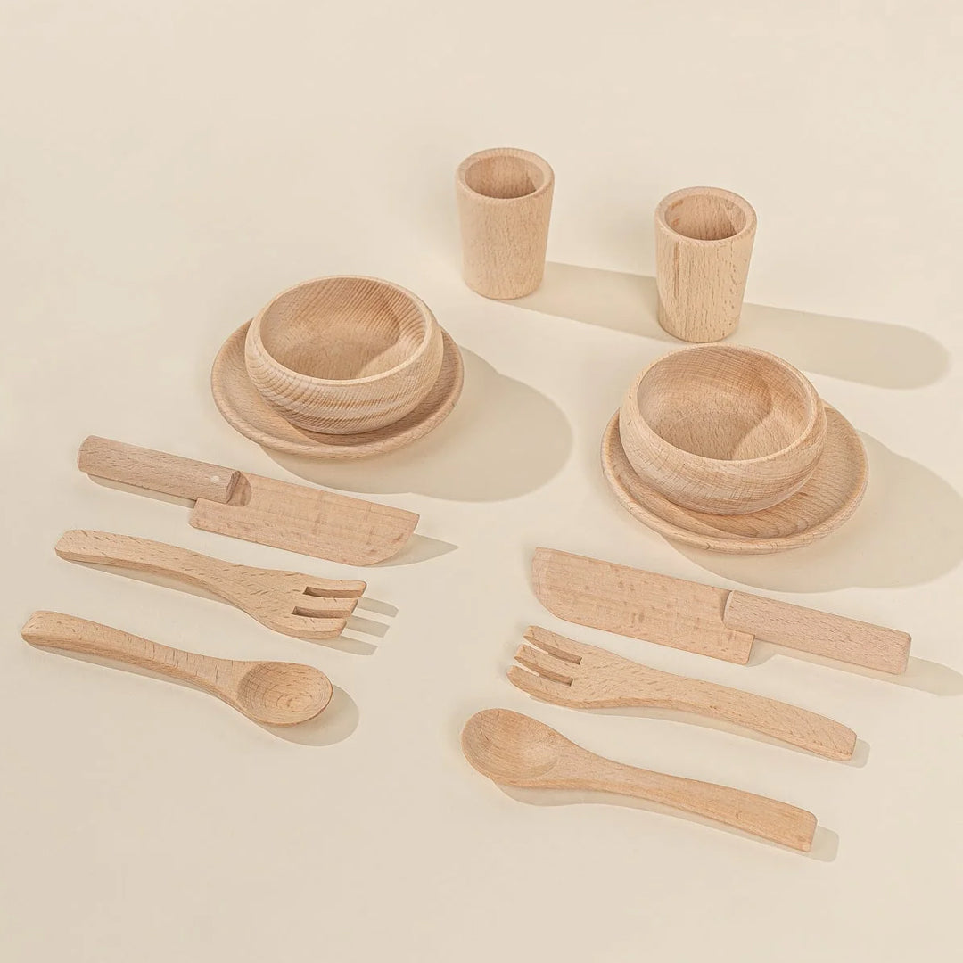Coco Village houten servies set (12 stuks)