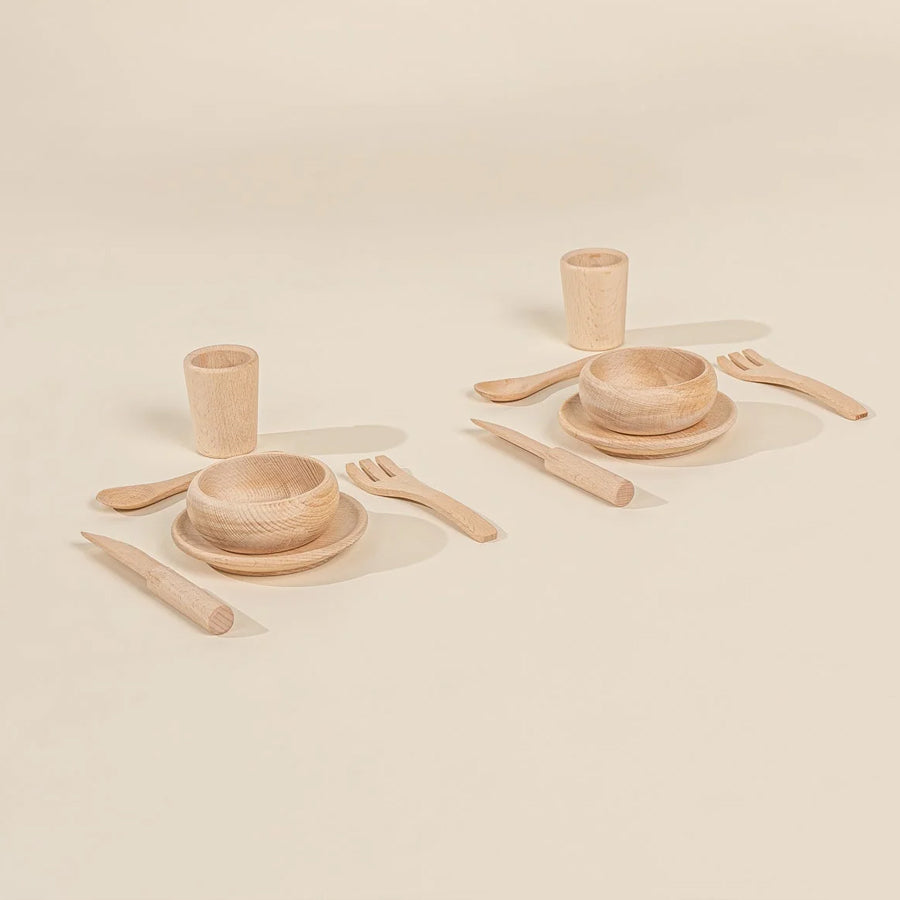 Coco Village houten servies set (12 stuks)