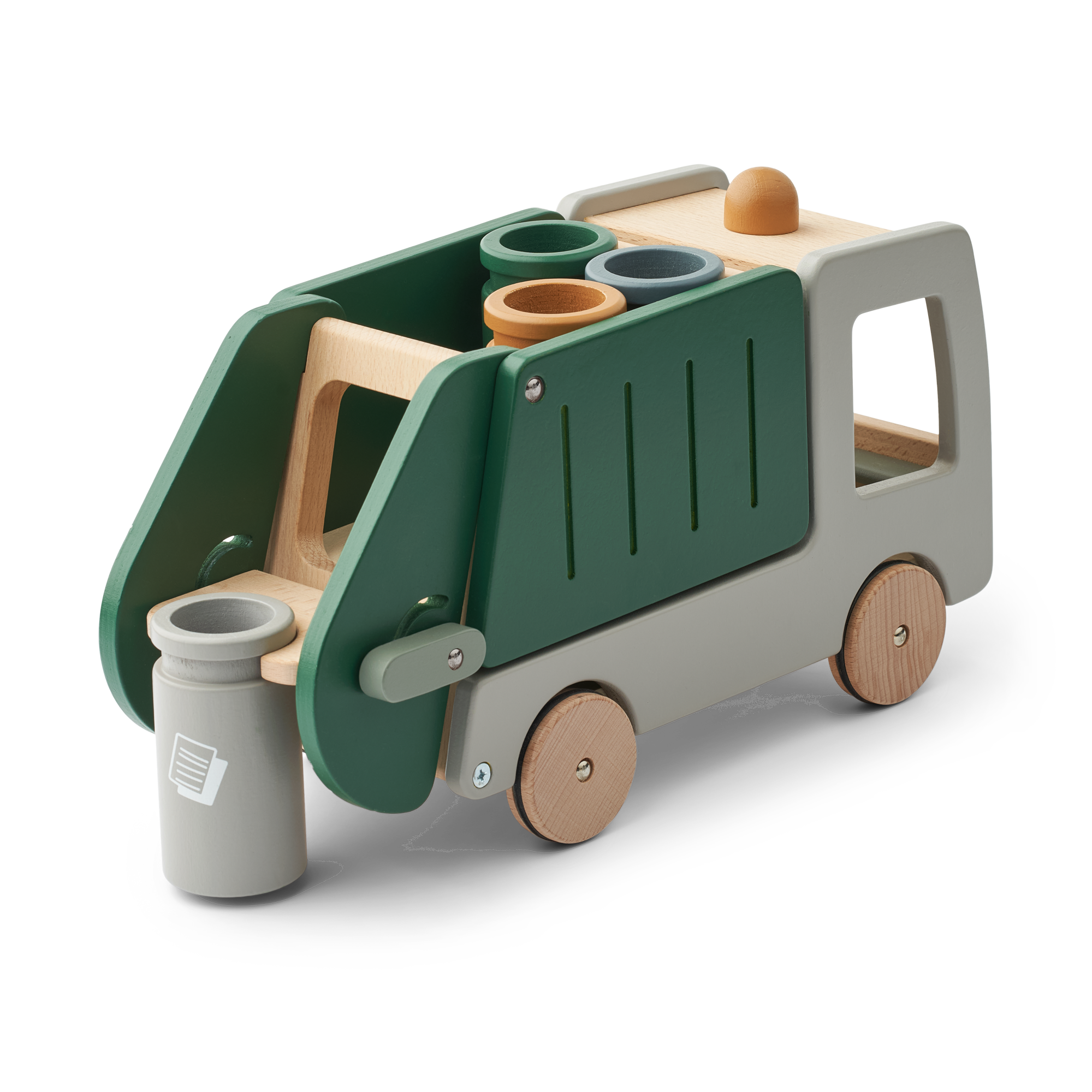 Liewood houten recyclewagen garden green multi mix
