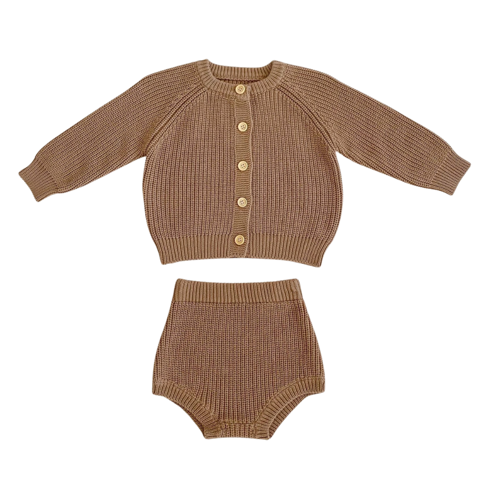 Annie & Charles gebreide kleding set brown