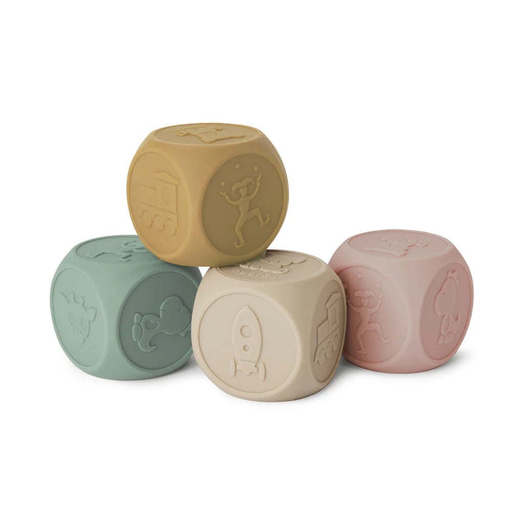 Nuuroo siliconen dobbelstenen set van 4 mixed colors