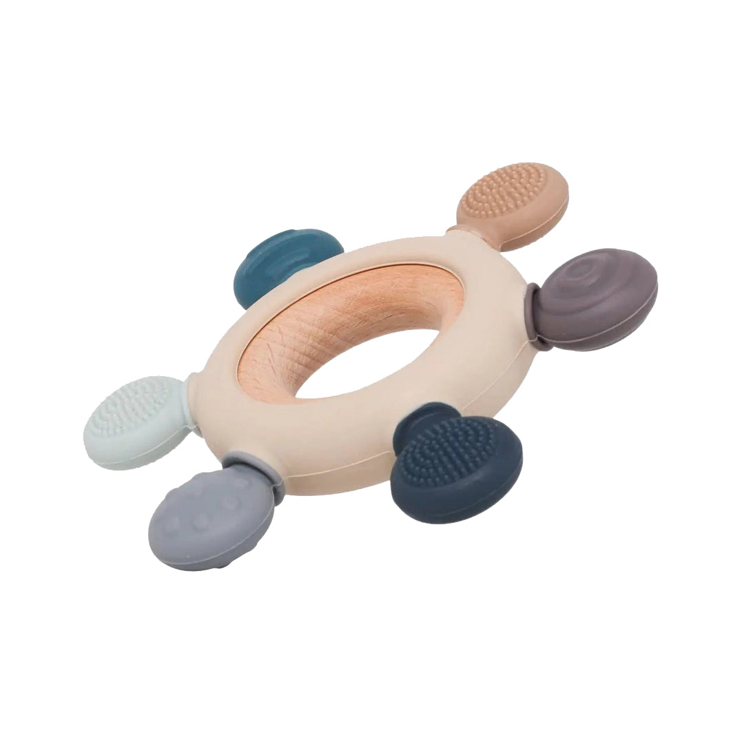 Loo.Up Italy siliconen bijtring multicolor blauw