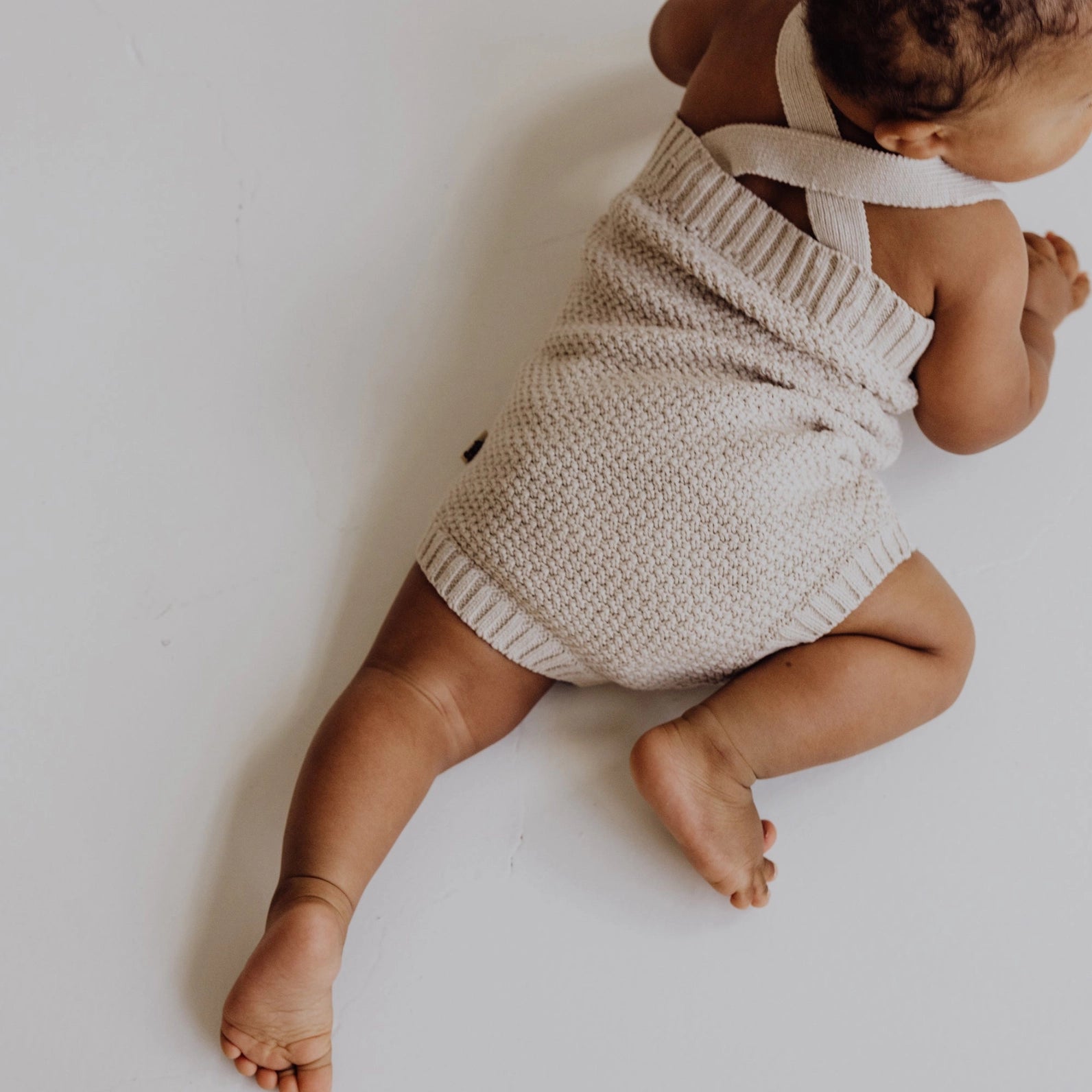 Finch & Fable gebreide salopette beige bruin