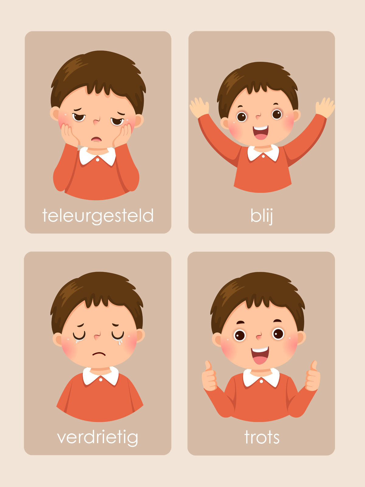 Emotiekaartjes jongens (10 stuks) - digitaal